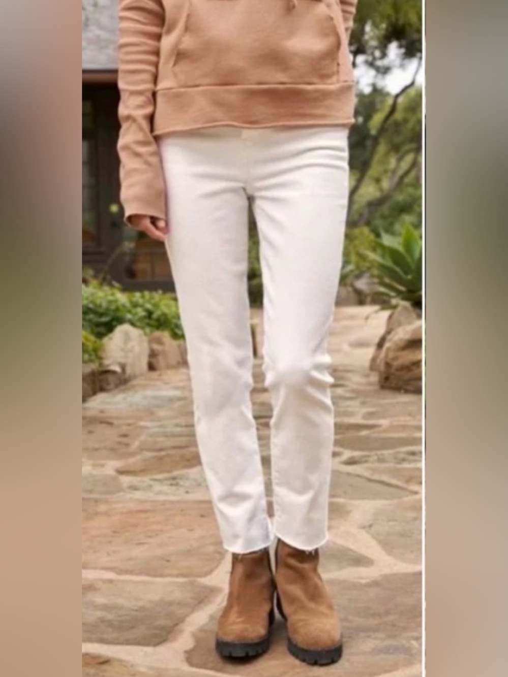 Frank & Eileen Cork Everyday Jeans Natural White Straight Leg 27 Button Fly